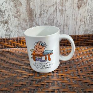 VINTAGE HALLMARK 80s night person working days mug